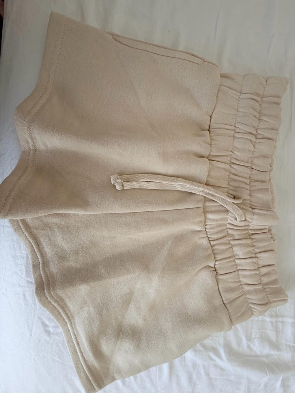 High-Waist Beige Women's Lounge Shorts